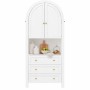 okwish Aufbewahrungsschrank mit Schubladen Türen Regal Wohnzimmer 70x35x180cm Weiß_9