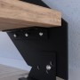 Treppe Kos 14 Stufen Eiche Rustik Natur 107 cm Design-Geländer Schwarz FSC®_5