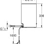 Grohe Red Boiler M-Size Chrom: Schema mit Maßen und Anschlüssen des Boilers.
