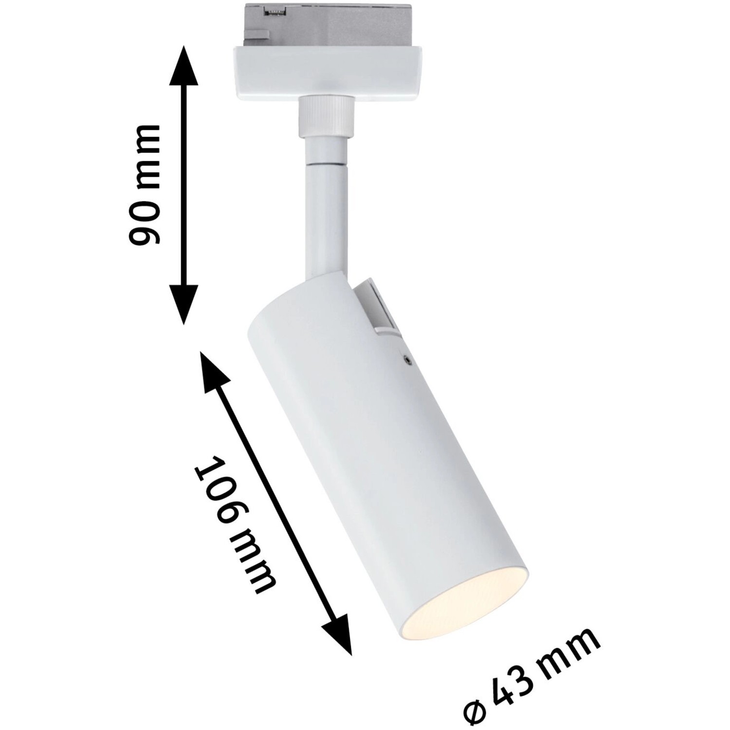 Weißer Paulmann Urail LED Schienenspot Tubo Einzelspot für Schienensysteme, warmweißes Licht.