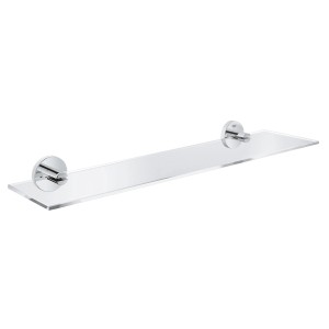 Grohe QuickFix Glasablage Start Chrom, Wandablage aus Glas mit Chromhalterungen.