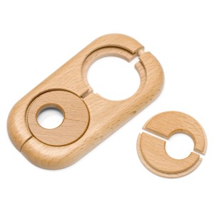 Living by Haro Doppelrosette Buche für Laminat & Parkett. Holz-Rosette für Heizungsrohre.