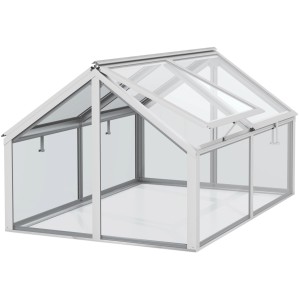 Vitavia Frühbeet Gamma mit Alu-Rahmen und Sicherheitsglas, Dachfenster geöffnet.