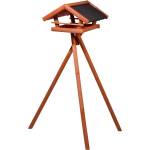 Dobar Vogelhaus Bertram aus Holz mit Ständer, braun, mit Bitumendach. Ideal für Garten und Balkon.