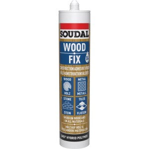 Soudal Wood Fix, weißer Montagekleber für Holz, Stein, Metall und Fliesen, 290ml.