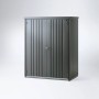 Biohort Geräteschrank Gr. 150 in Dunkelgrau-Metallic, Gartenschrank aus Metall mit Doppeltür.