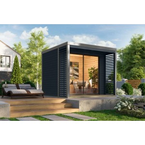 Karibu Gartenhaus Flavio B Grau-Alu