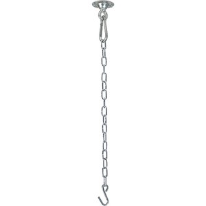 Silberner Amazonas Deckenhaken Power Hook (bis 200 kg) mit Kette und Haken für Hängesessel.