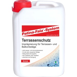 Kanister Patina Terrassenschutz 2,5l für wasserabweisende Imprägnierung von Terrassen & Balkonen.