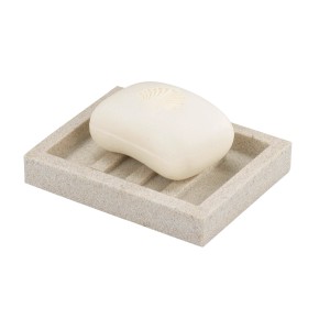 Wenko Seifenablage Vico in Natur mit Seife, Polyresin in Sandoptik.