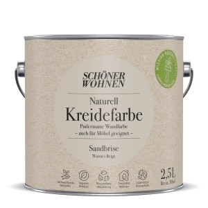 Schöner Wohnen Kreidefarbe Naturell Sandbrise, 2,5l Dose, pudermatt, für Wände und Möbel.