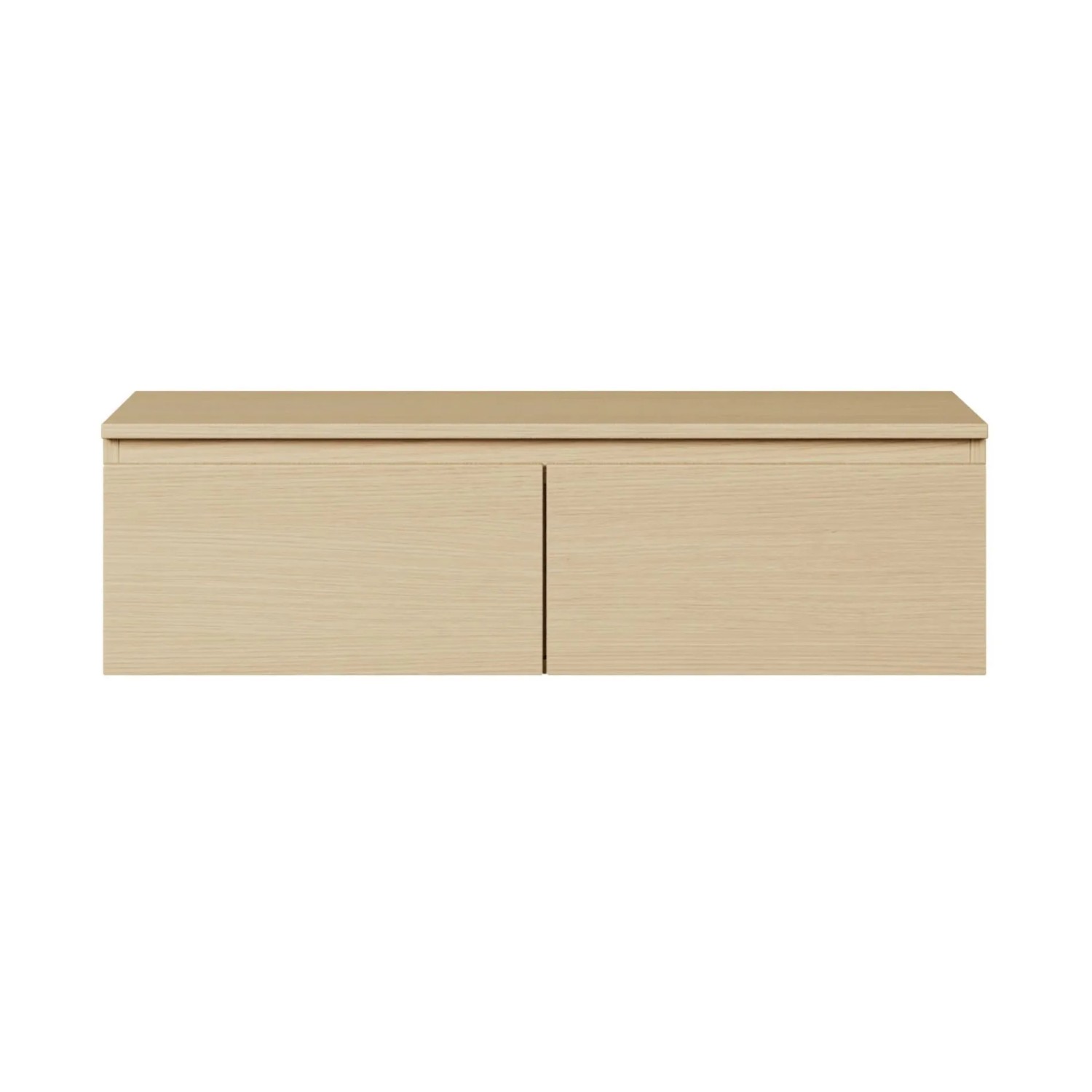 Selsey TV-Hängeboard Bemmi, Eiche Holzoptik, mit zwei Klappenfächern für Wandmontage.
