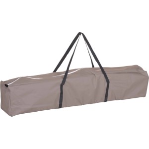 Verpacktes Partyzelt Easy-Up in Taupe mit Tragegriffen.