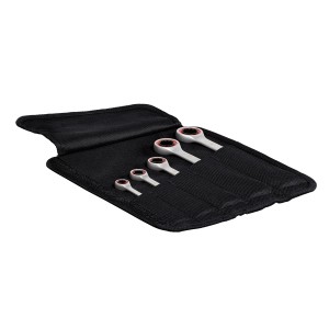 Bosch Professional Ratschenschlüssel Set, 5-teilig, in schwarzer Textiltasche.