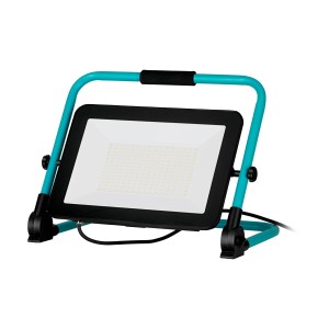Eglo LED-Baustrahler Avelar 200 W, schwarz-türkis, mit klappbarem Gestell.