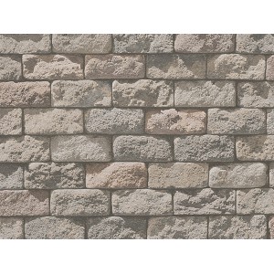 A.S. Creation Dekora Natur Papiertapete mit Steinmuster in Hellgrau.