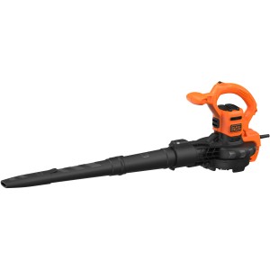Black+Decker Elektro-Laubsauger BEBLV290, 2900 W, 3-in-1 Laubbläser und Sauger in Orange/Schwarz.