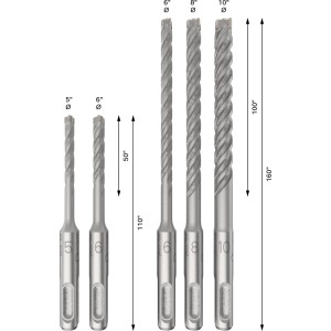 Bosch Hammerbohrer-Set Pro SDS Plus-5X Silber 5-tlg.