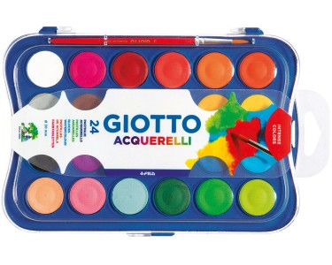 Giotto Aquarelli Wasserfarben 1 Pinsel verschiedene Farben 24 Stück kaufen  bei OBI