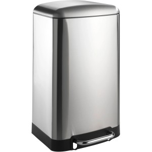 Wenko Treteimer Studio, 30L, aus mattem Edelstahl mit Easy-Close Funktion.