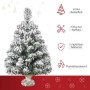 HOMCOM Weihnachtsbaum, 60cm, künstlich, mit Schneeeffekt, grünen Nadeln und Jute-Basis. Weihnachtsdekoration.
