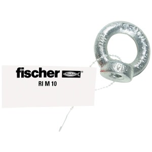 Fischer Ringmutter RI M10, verzinkt, zur Befestigung und zum Heben von Lasten.