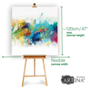 Artina Barcelona Staffelei aus Buchenholz mit Leinwand, max. 120cm hoch.