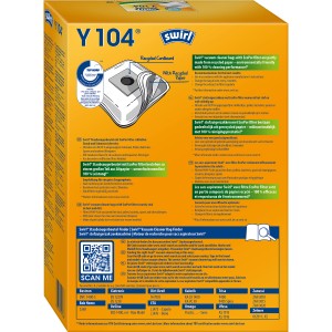 Swirl Y 104 Staubsaugerbeutel EcoPor, 4er-Pack für sauberes Staubsaugen.