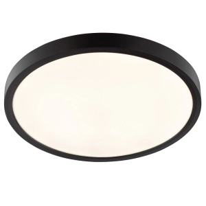 Moderne runde LED Deckenleuchte Brilliant Jade in Schwarz, Ø 37,5 cm, mit weißem, hellem Licht.