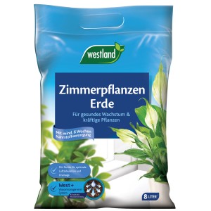 Sack Westland Zimmerpflanzenerde 8L für gesundes Pflanzenwachstum.