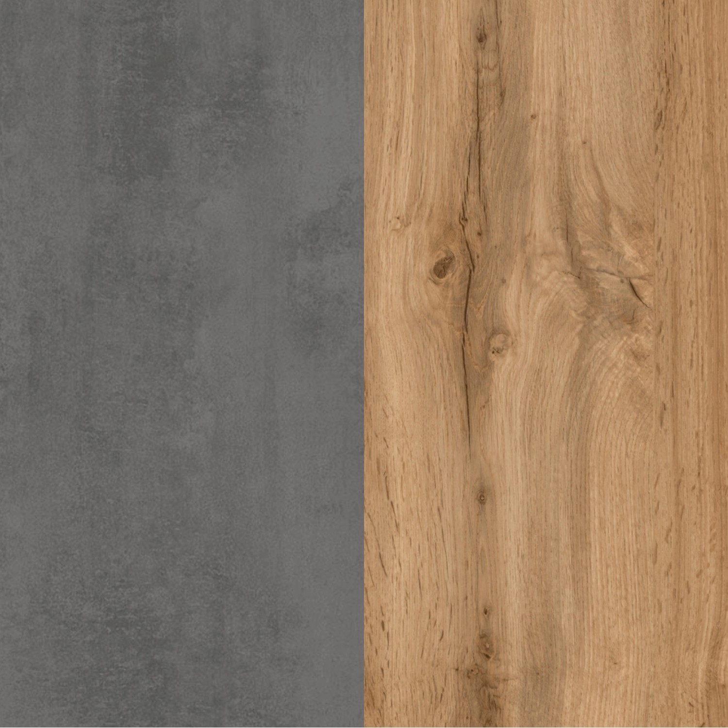 Detailaufnahme: Held Möbel Hängeschrank Ancona, Betongrau und Wotaneiche Dekor.