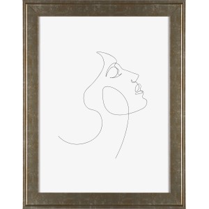 MDF-Bilderrahmen Venezia Gold-Silber, 30x40 cm, mit abstrakter Linienzeichnung.