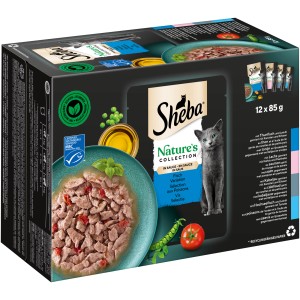 Sheba Nature's Collection Katzen-Nassfutter Sauce Lover, 12 x 85g Packung.