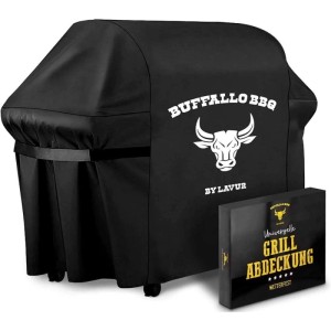 Schwarze Buffalo BBQ Grillabdeckung 147x61x122 cm, wasserdicht und windfest.