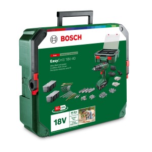 Bosch EasyDrill 18 V-40 Akku-Bohrschrauber mit Zubehör in Systembox.