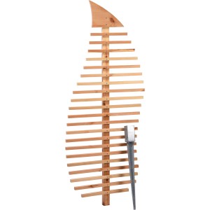 Dobar Design-Rankhilfe in Blattform aus Kiefernholz mit Erdspieß für Gartendekoration.