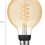Philips Hue LED-Lampe E27 Filament G93, warmweißes Licht, dimmbar.