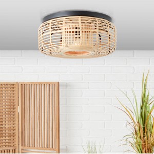 Brilliant Deckenleuchte Crosstown Ø 45 cm Holz hell und Schwarz