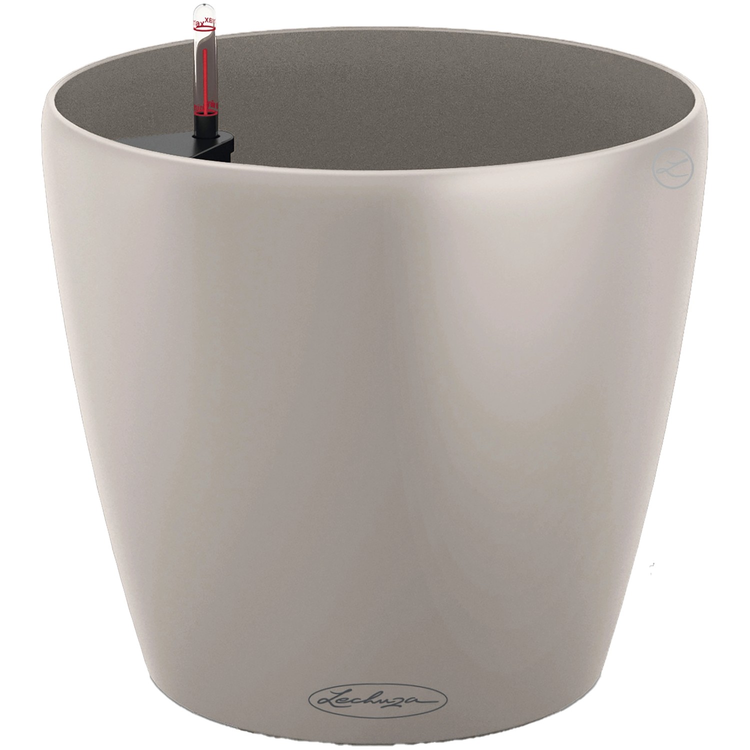 Lechuza Classico Color Pflanzgefäß, Ø 35 cm, sandbraun, aus Kunststoff mit Bewässerungssystem.