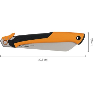 Fiskars Zugsäge, klappbar, 25 cm, orange-schwarz. Gartensäge mit sicherem Klappmechanismus und SoftGrip Griff.