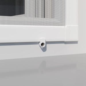 Windhager Vorreiber Set (4 Stk., Weiß) zur Montage eines Insektenschutzgitters am Fensterrahmen.