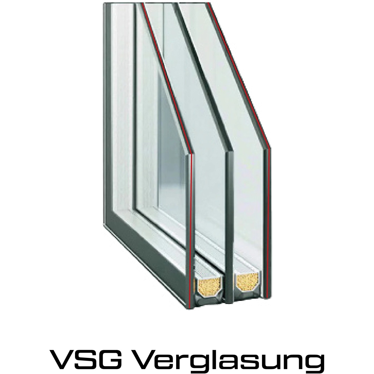 Detailaufnahme: 3-fach VSG-Verglasung der Splendoor Haustür ThermoSpace Milano Prime.