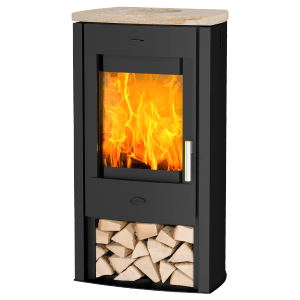 Fireplace Tuvalu Kaminofen Sandstein Schwarz 6 kW
