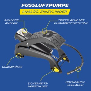Michelin Einzylinder-Fussluftpumpe Analog