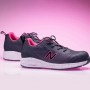 New Balance Logic Womens S1 PL Sicherheitsschuhe in Grau-Pink, Gr. 36. Arbeitsschuhe mit Zehenkappe.