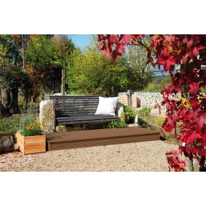 Terrassendiele Nadelholz braun druckimprägniert 6 Rillen 2,7 cm x14,6 cmx200 cm