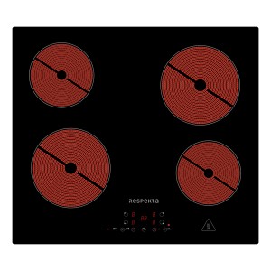 Respekta Glaskeramikkochfeld, rahmenlos, mit vier Kochzonen und Touch-Bedienfeld.