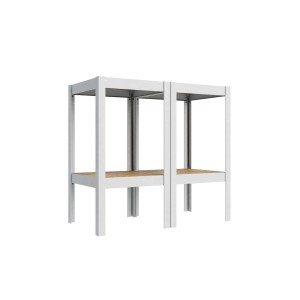 Ar Shelving Regal Rivet D-Carbon, 150x40x40 cm, grauweiß/Eiche, mit 4 Böden.