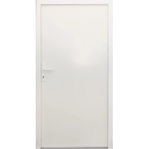 Stahl-Nebeneingangstür NS1 Weiß Nach Innen Öffnend 98 x 198 cm Anschlag L