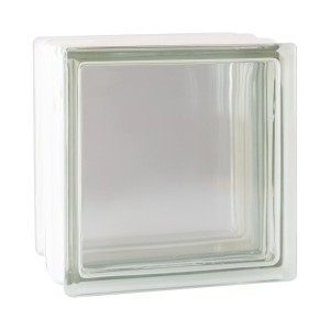 Thermo Block Glasbaustein, klar satiniert, 19x19x12 cm, Vollsicht